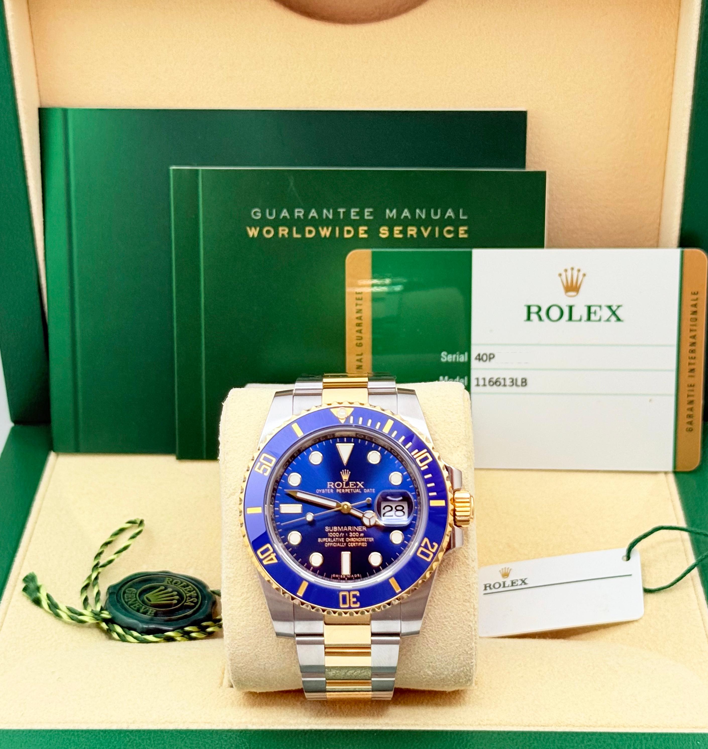 Rolex Submariner Bluesy 116613LB 40mm blau Keramik 18K Gold Stahl Box Papiere 3