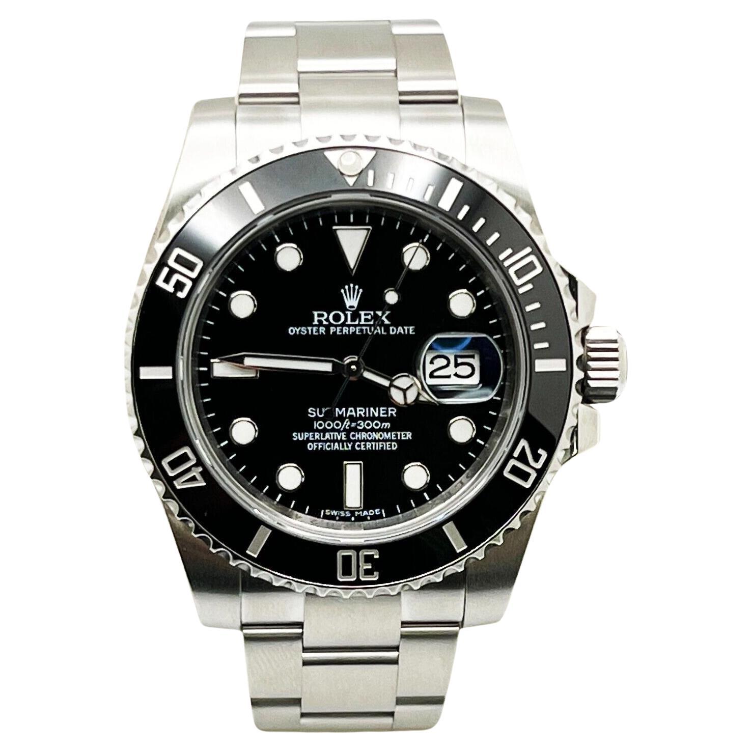 Rolex Submariner Ceramic 116610 Black Dial Stainless Steel 40mm Box Papers