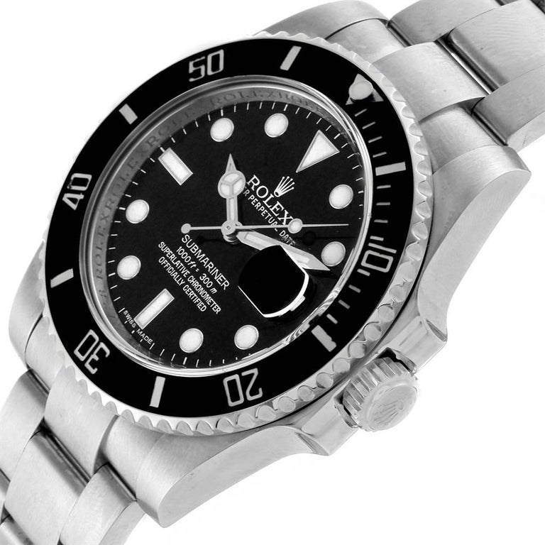Rolex Submariner Ceramic Bezel Black Dial Steel Men’s Watch 116610 For ...