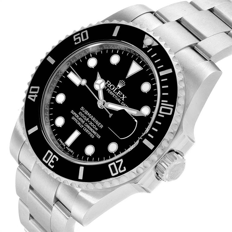 Rolex Submariner Ceramic Bezel Black Dial Steel Men's Watch 116610 at ...