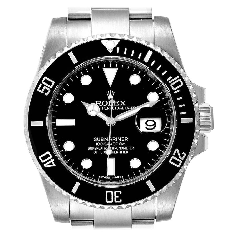 Rolex Submariner Ceramic Bezel Black Dial Steel Men's Watch 116610