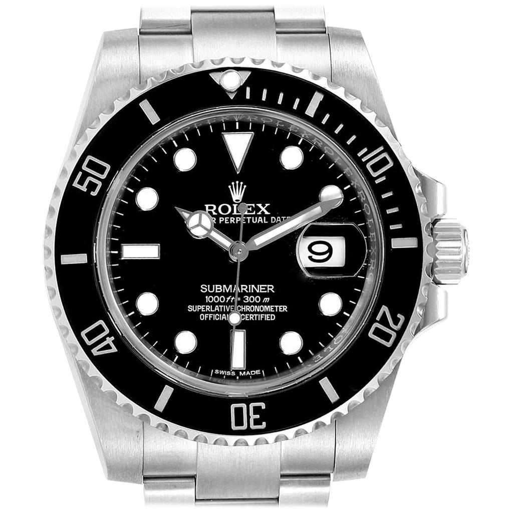 Rolex Submariner Ceramic Bezel Black Dial Steel Men’s Watch 116610