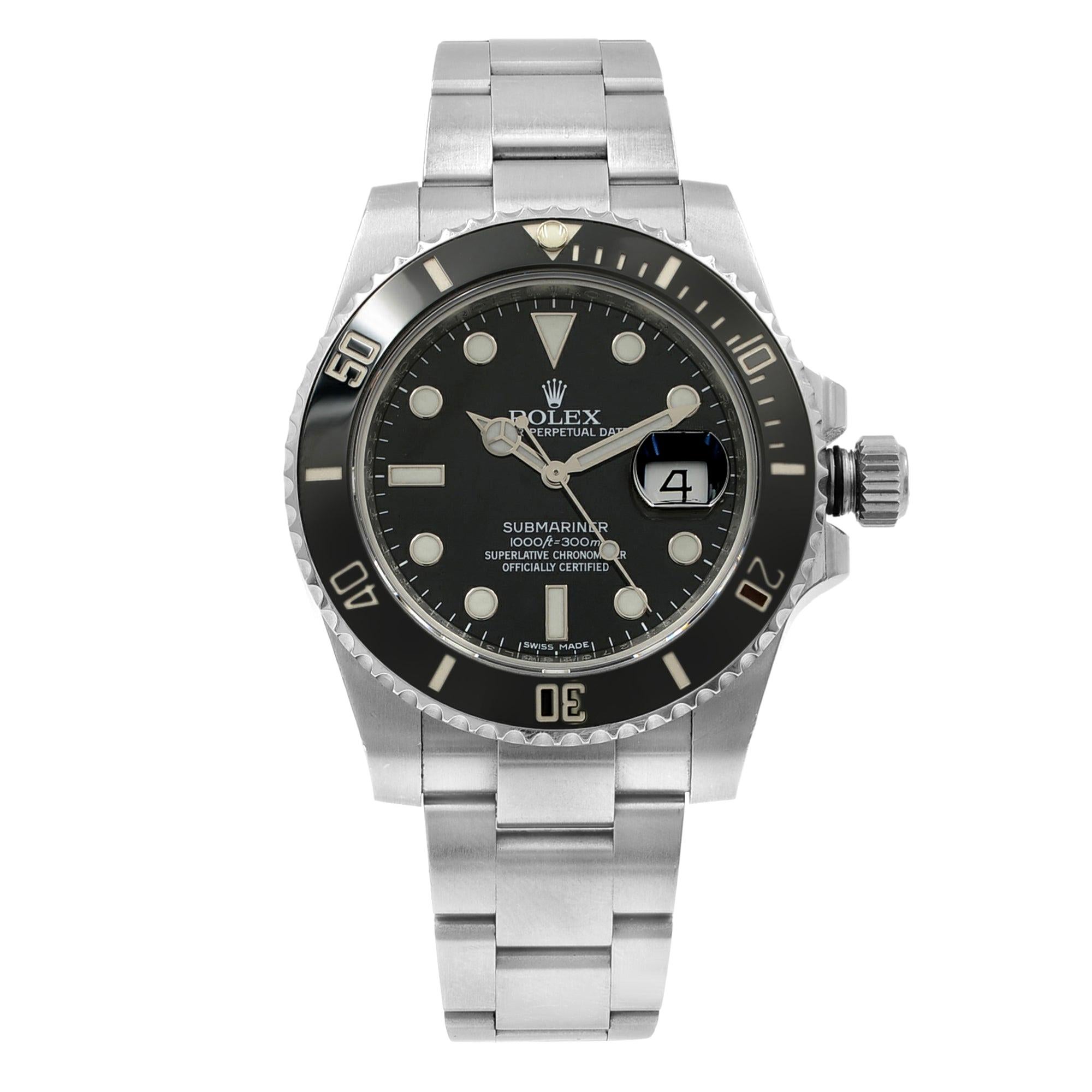 Rolex Submariner Ceramic Bezel Steel Black Dial Automatic Men’s Watch ...