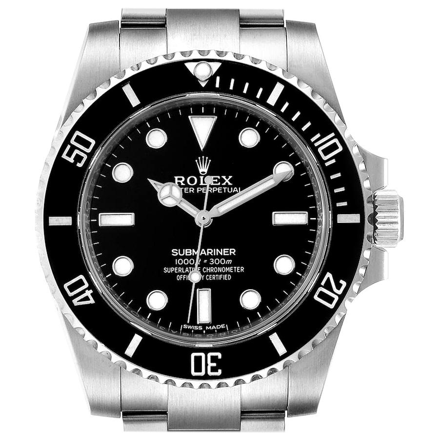 Rolex Submariner Ceramic Bezel Steel Watch 114060 Box Card