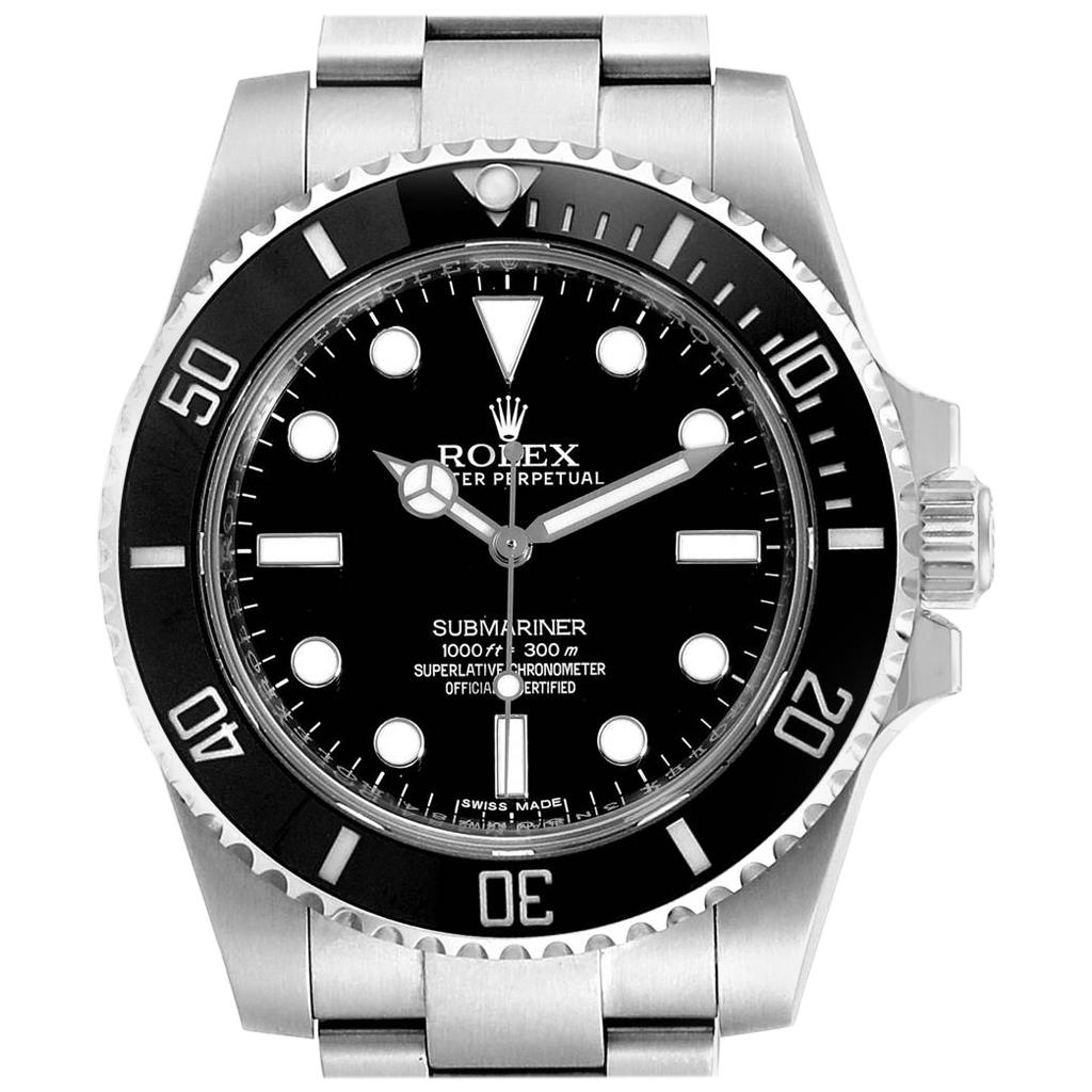 Rolex Submariner Ceramic Bezel Steel Watch 114060 Box Card For Sale