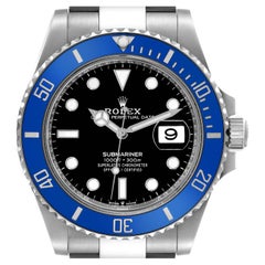 Rolex Submariner Cookie Monster Blue Ceramic Bezel White Gold Mens Watch 126619