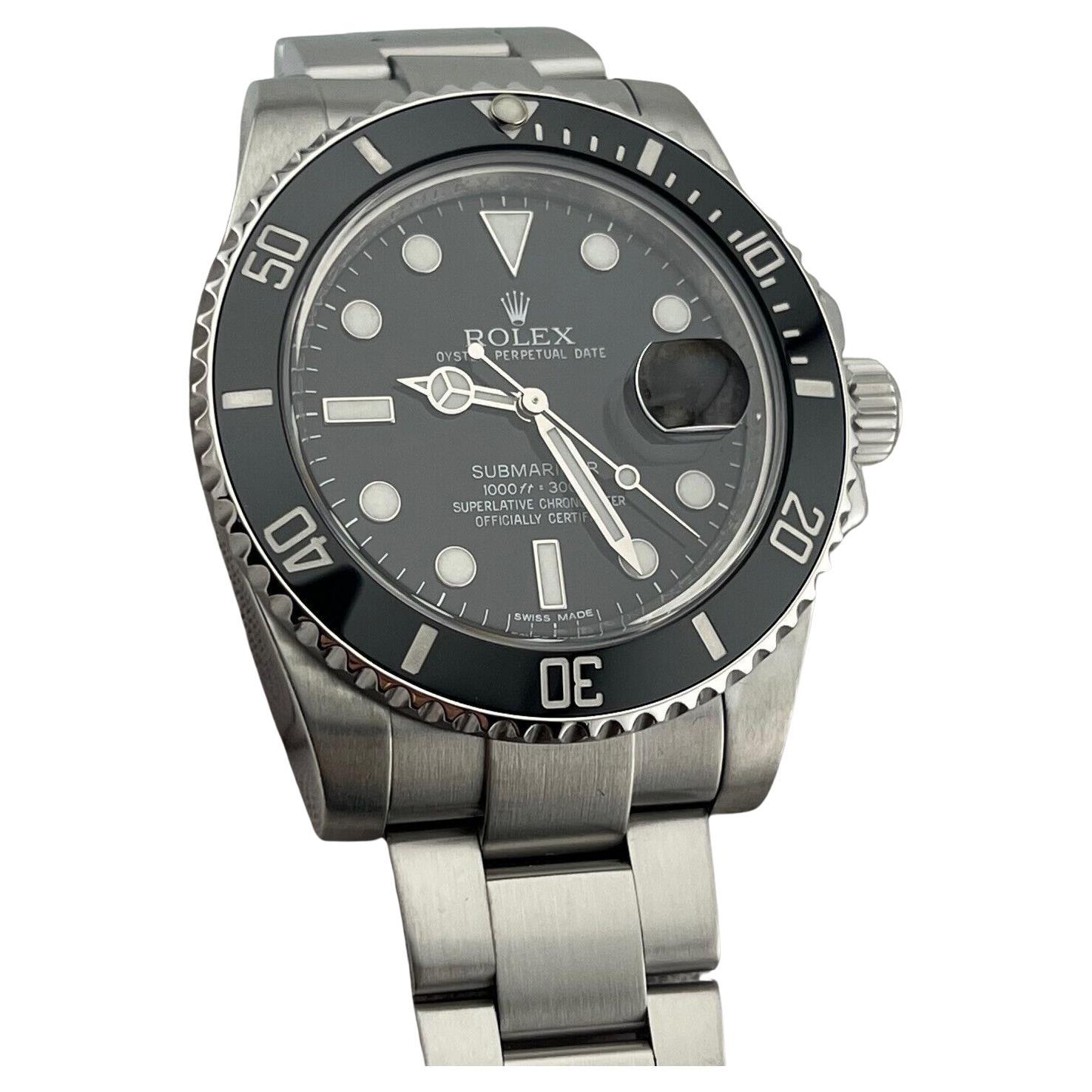 Rolex Submariner Date 116610 40mm Black Ceramic Stainless Steel Box Paper