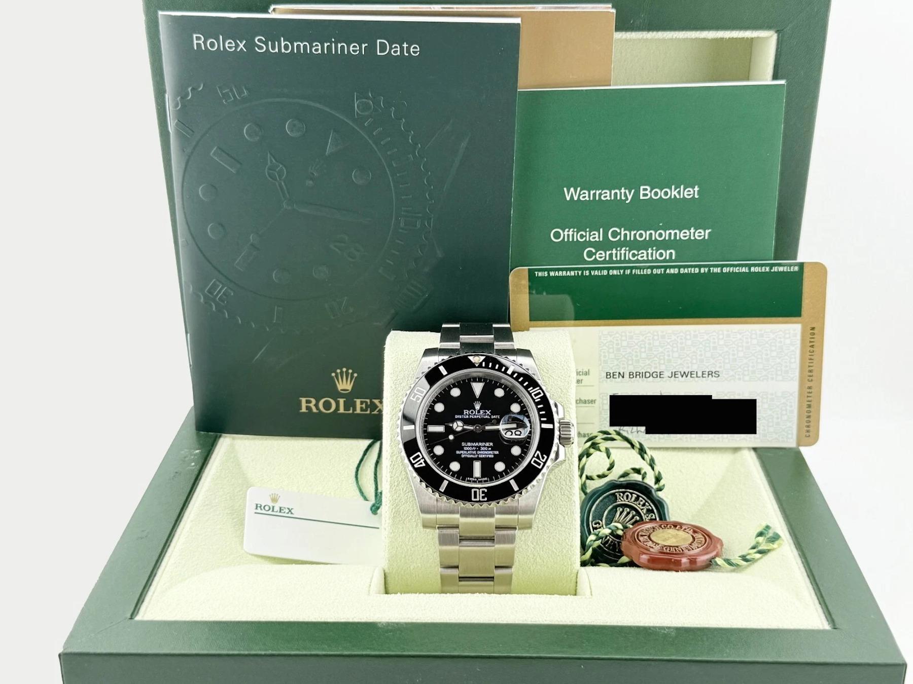 Style Number: 116610



Serial: C295****



Year: 2010-2013



Model: Rolex Submariner Date

 

Case Material: Stainless Steel

 

Band: Stainless Steel

  

Bezel: Black Ceramic 

  

Dial: Black

 

Face: Sapphire Crystal

 

Case Size: 40mm

