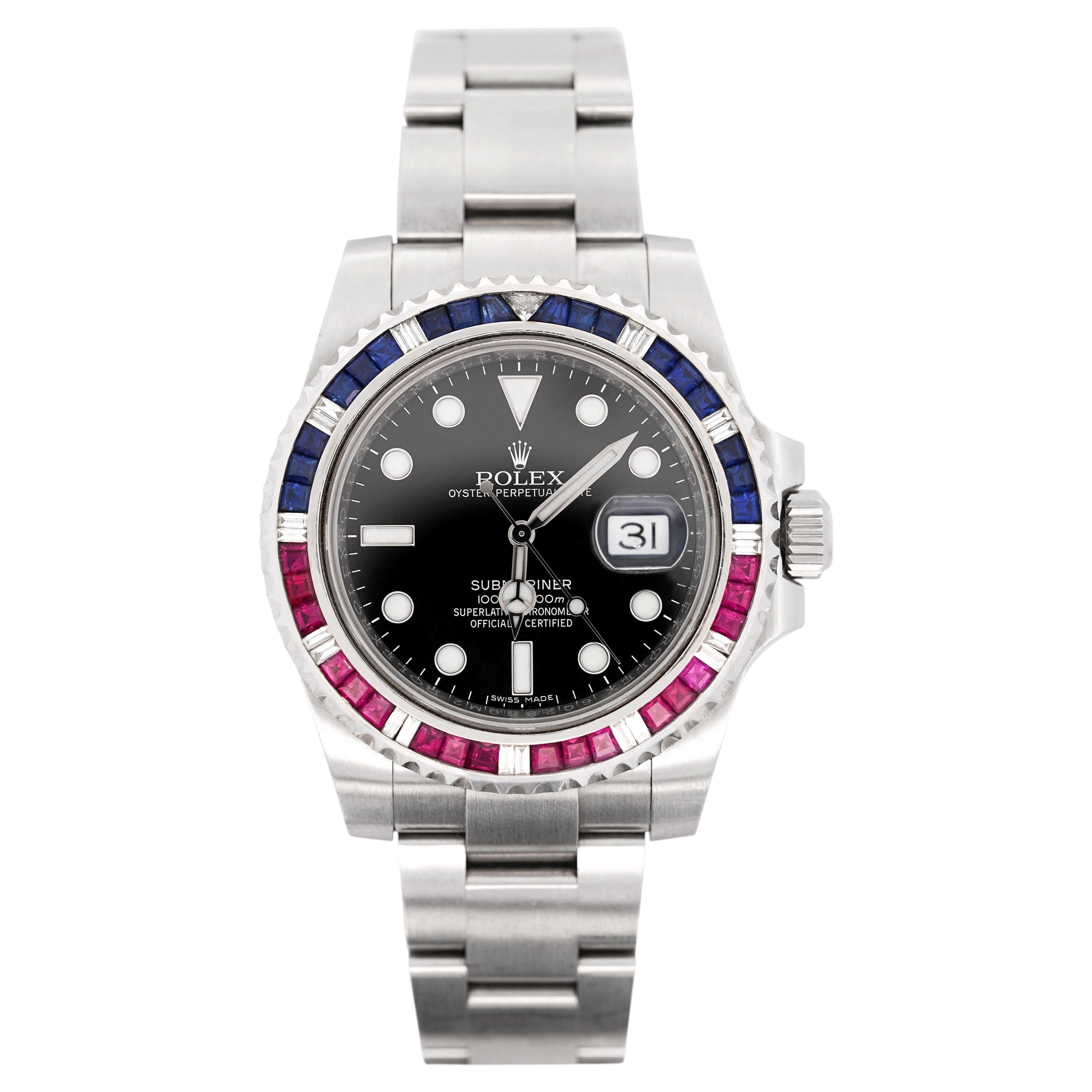Rolex Submariner Date 116610 SARU Bezel Watch w Papers