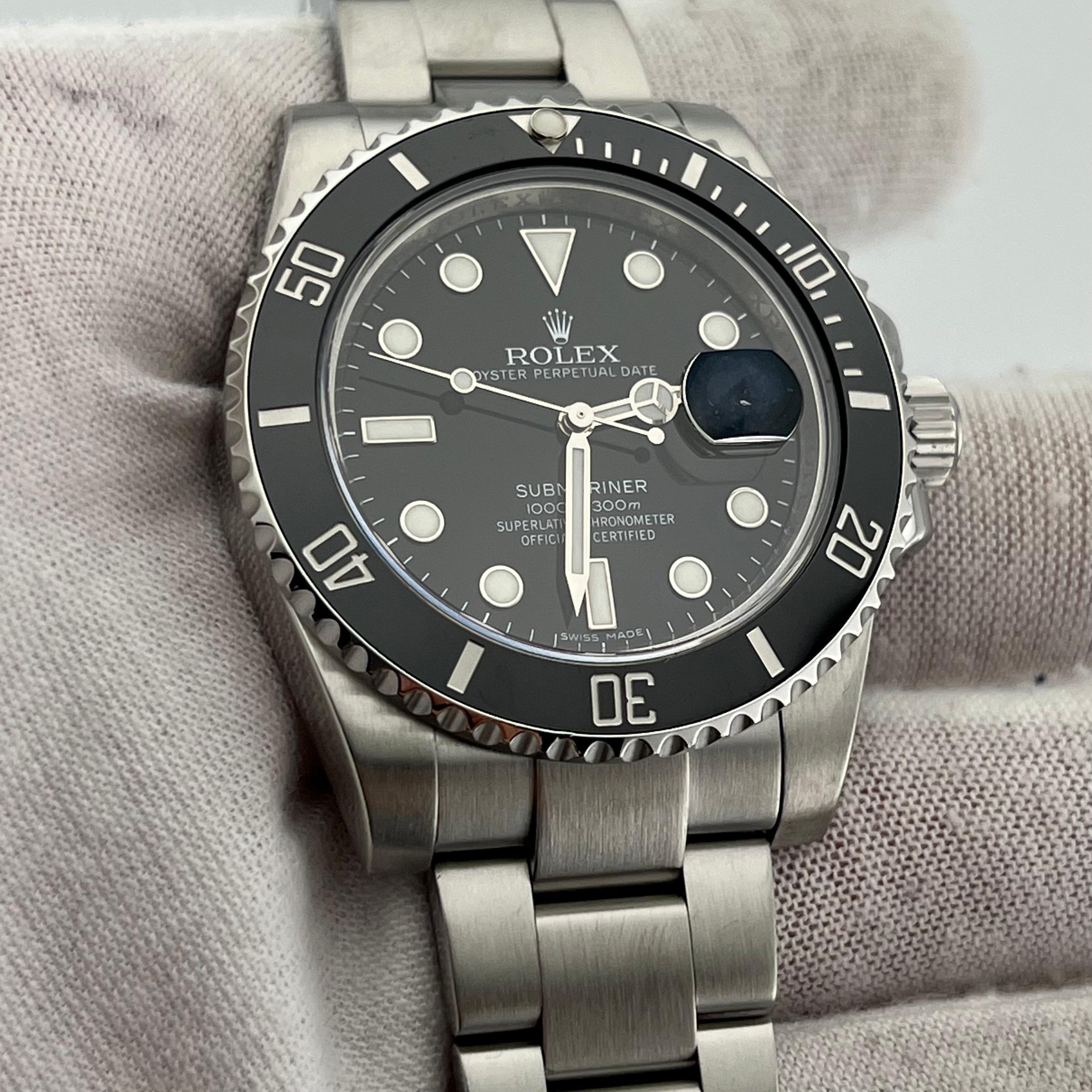 Men's Rolex Submariner Date 116610LN Black Ceramic Stainless Steel Box Paper