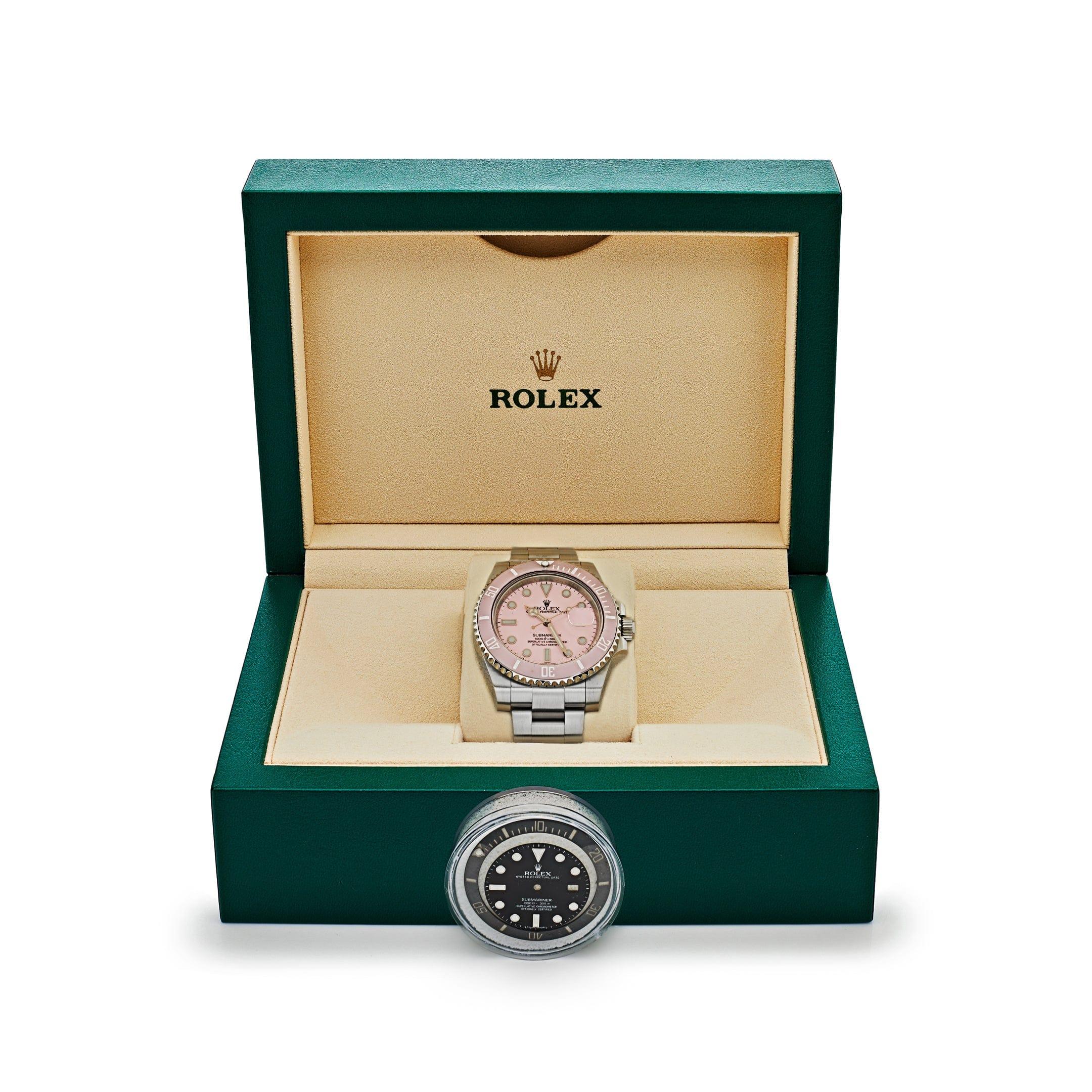 Rolex Submariner Date 116610LN Acier inoxydable Aftermarket Montre rose faite sur mesure en vente 4