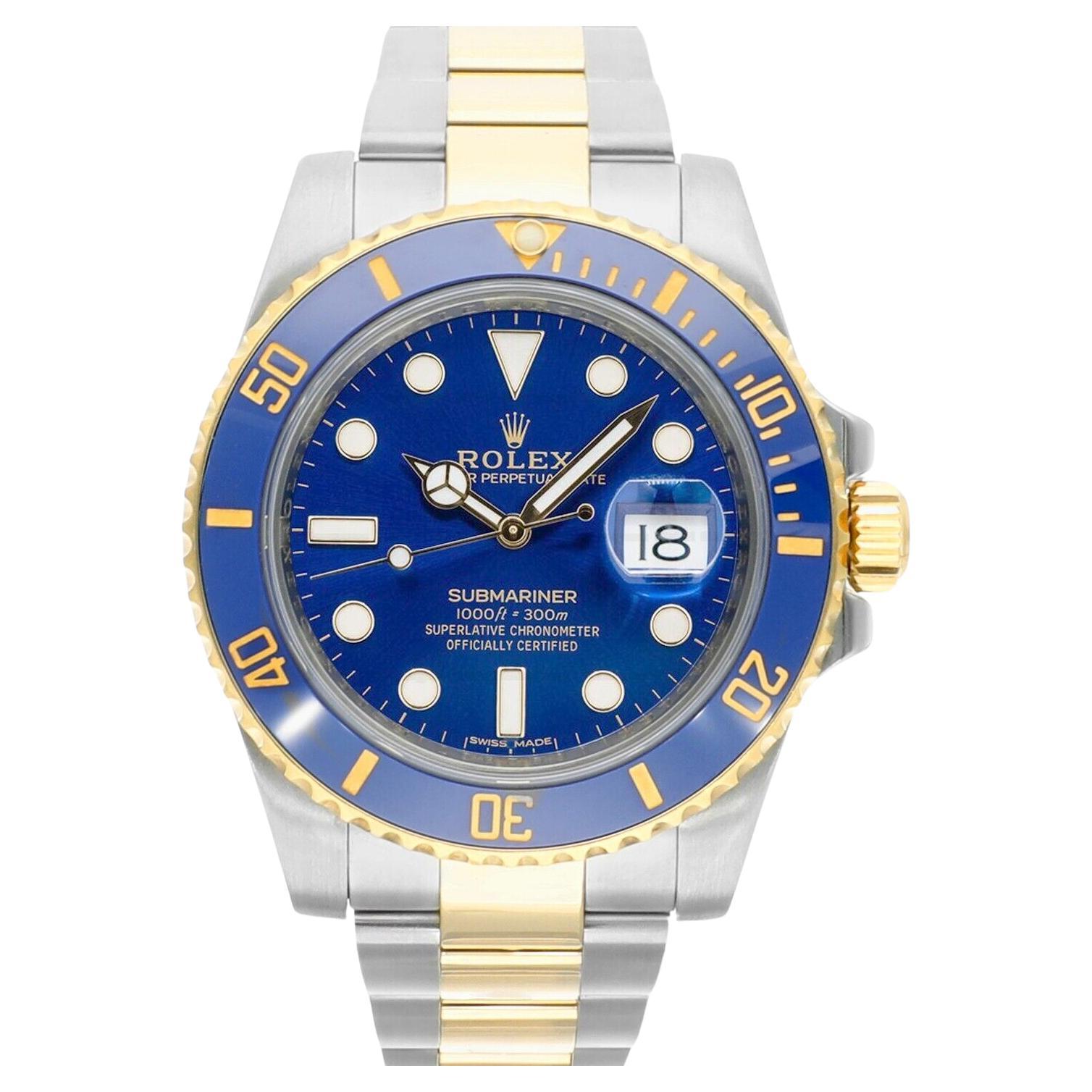 Rolex Submariner Date 116613LB Ceramic Bezel Yellow Gold/Stainless Steel Watch For Sale