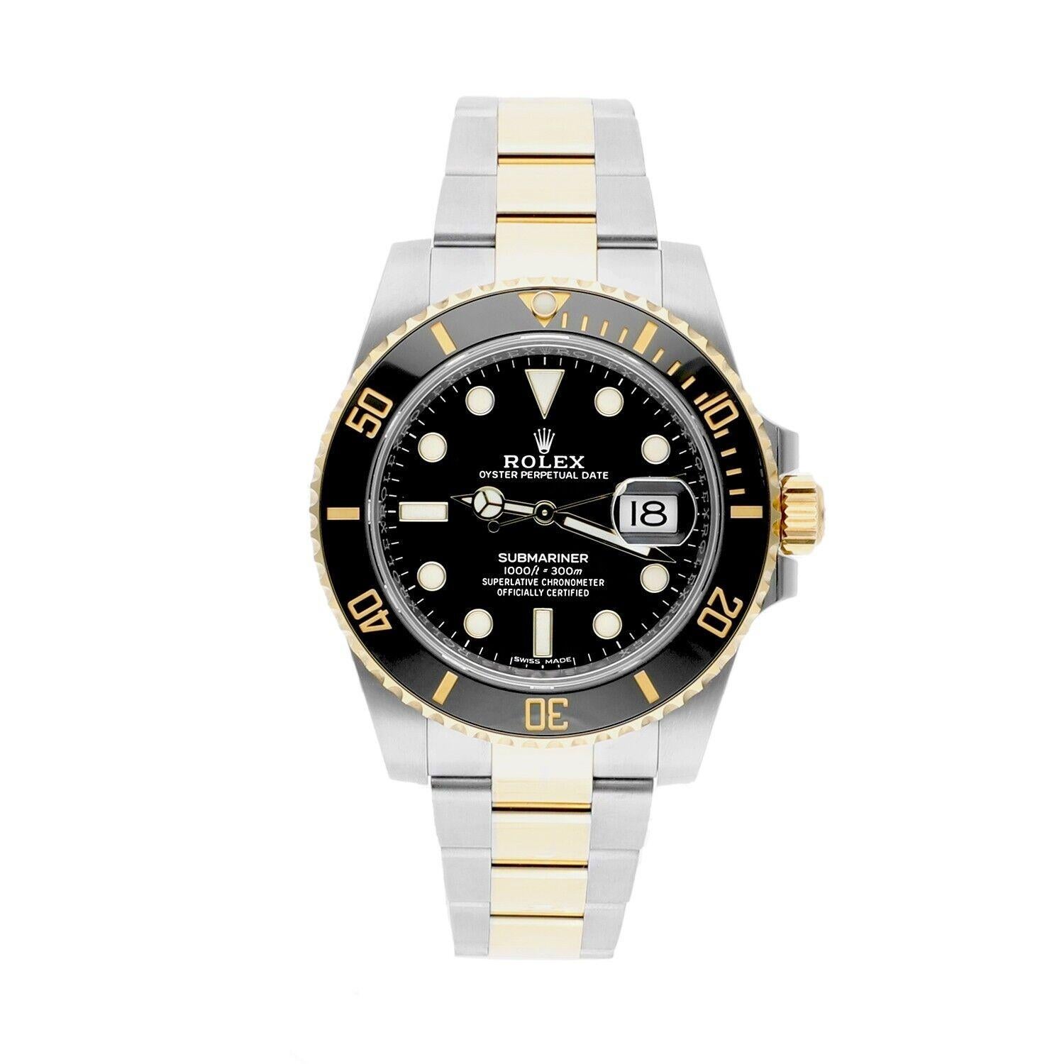 MINT CONDITION Rolex Submariner Date 116613LN Black Dial 18k Gold/Steel, Ceramic Bezel, Complete Watch

This watch has been professionally polished, serviced and is in excellent overall condition. There are absolutely no visible scratches or