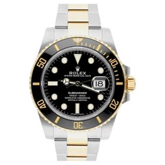 Montre complète Rolex Submariner Date 116613LN Cadran noir Or 18k/Céramique Acier