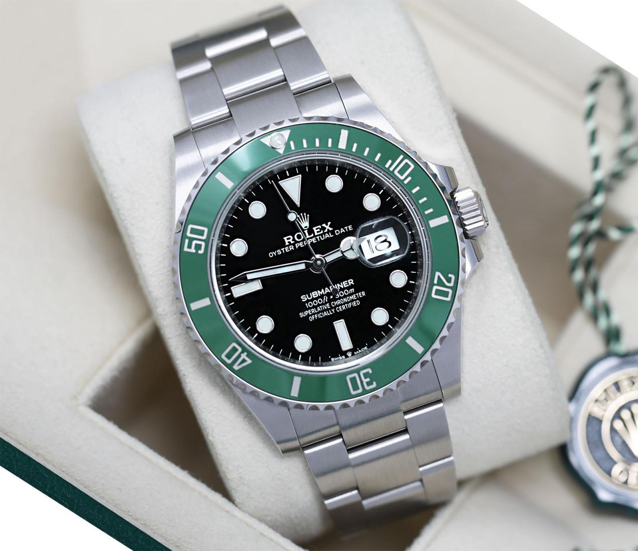 Rolex Submariner Date 126610LV Stainless Steel Watch Kermit Green Bezel 2022

We are a premiere distributor of pre-owned and new watches, where we guarantee complete authenticity and corresponding aesthetic to all of our timepieces. We guarantee the