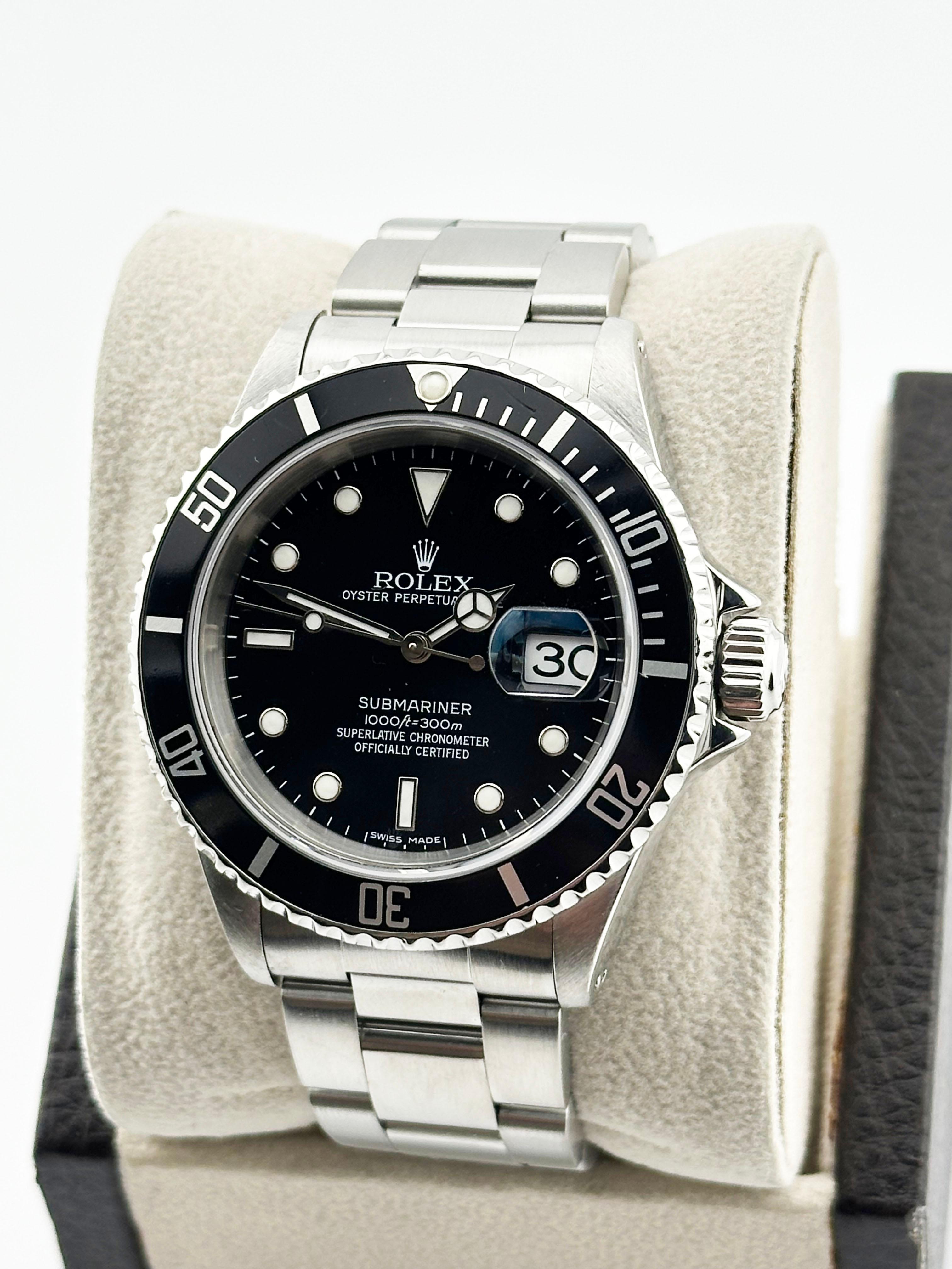Rolex Submariner Date 16610 40mm Schwarzes Zifferblatt Edelstahl im Zustand „Hervorragend“ in San Diego, CA
