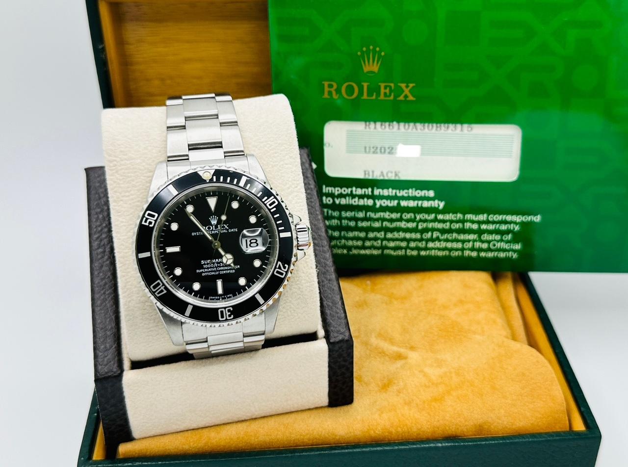 Rolex Submariner Date 16610 40mm Nero Acciaio Inox Scatola Documenti in vendita 3