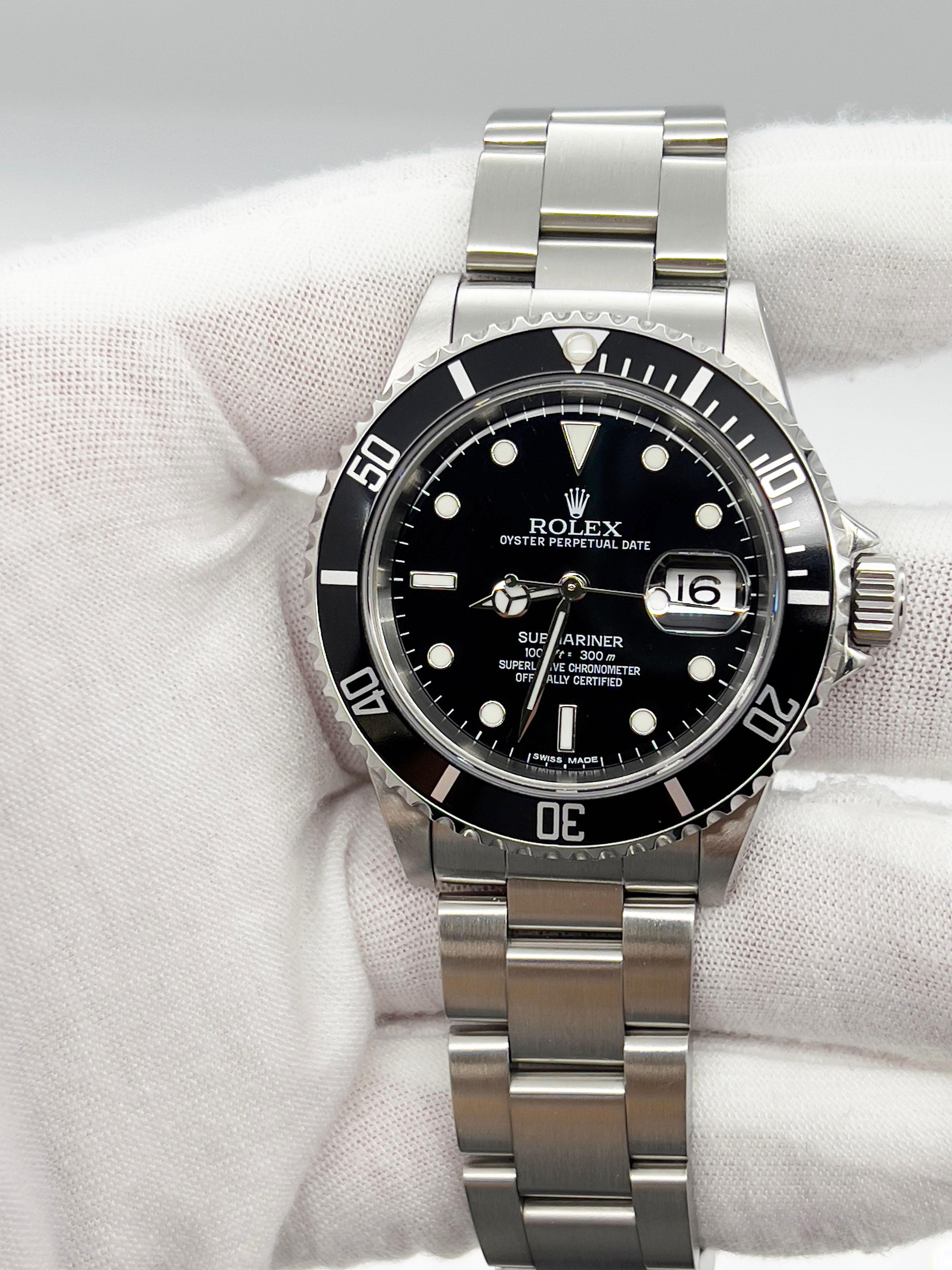Rolex Submariner Date 16610 40mm Schwarze Box-Service-Karte aus Edelstahl 1
