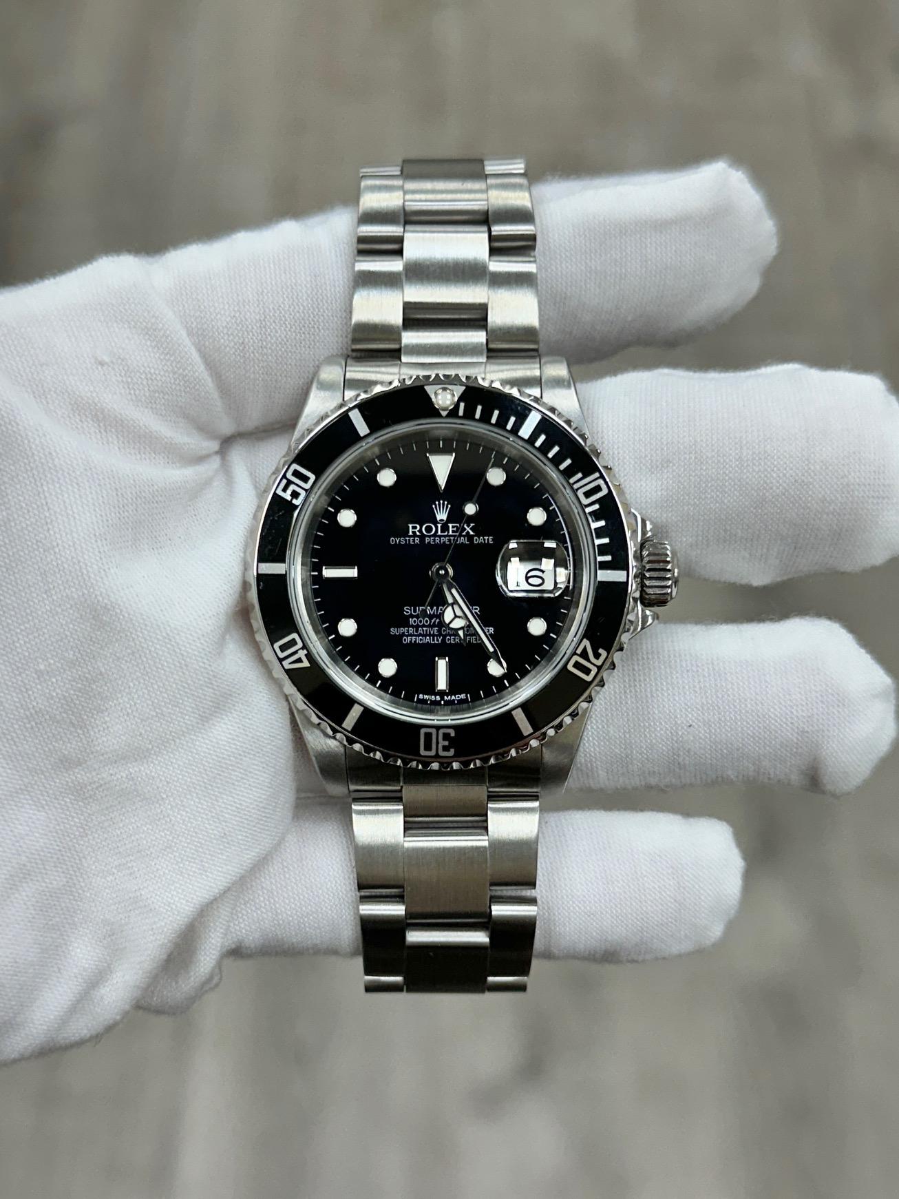 Rolex Submariner Date 16610 40mm Schwarz Edelstahl im Angebot 3