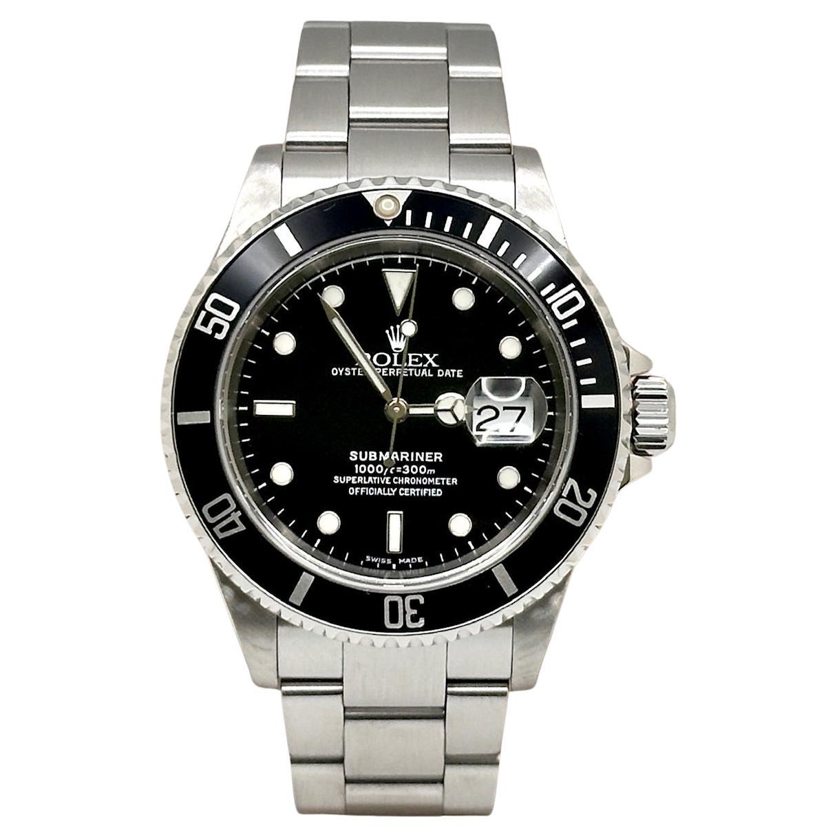Rolex Submariner Date 16610 40mm Black Stainless Steel
