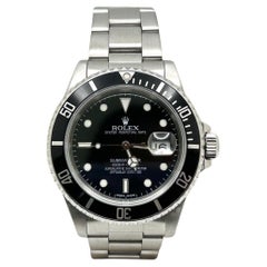 Vintage Rolex Submariner Date 16610 40mm Black Stainless Steel