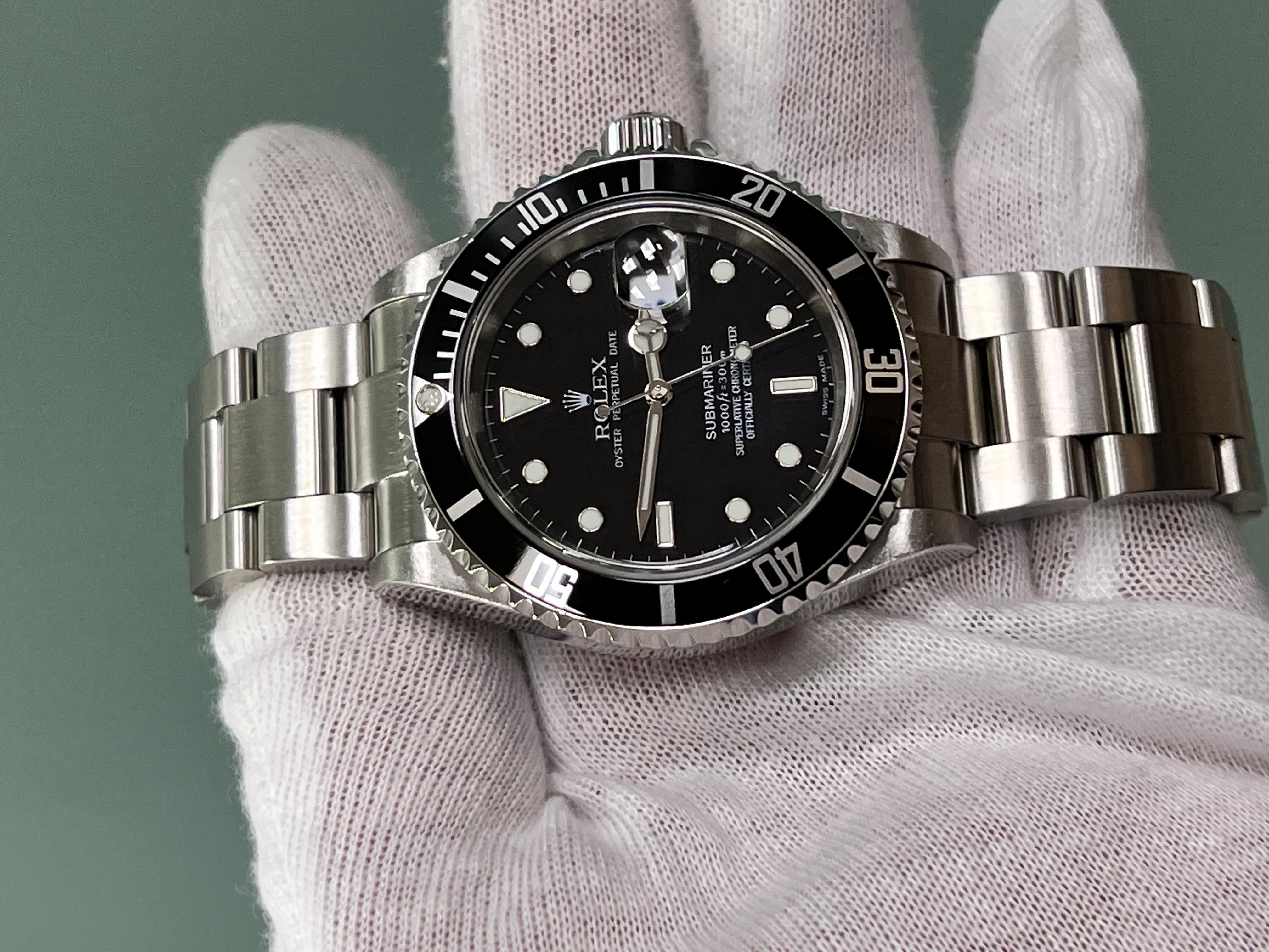 Rolex Submariner Date 16610 Quadrante Nero Acciaio Inox Scatola Carta 2004 6