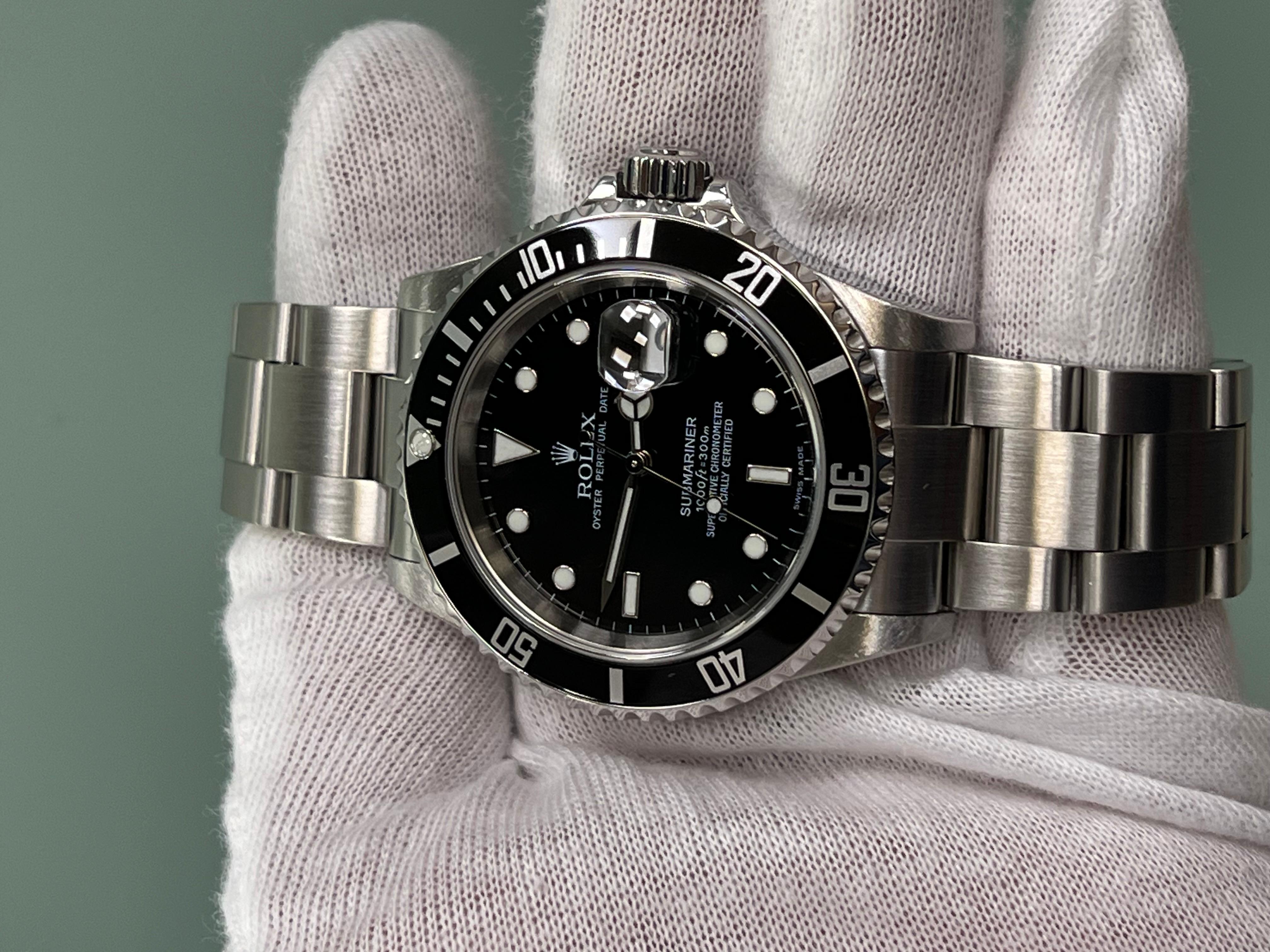 Rolex Submariner Date 16610 Quadrante Nero Acciaio Inox Scatola Carta 2004 7