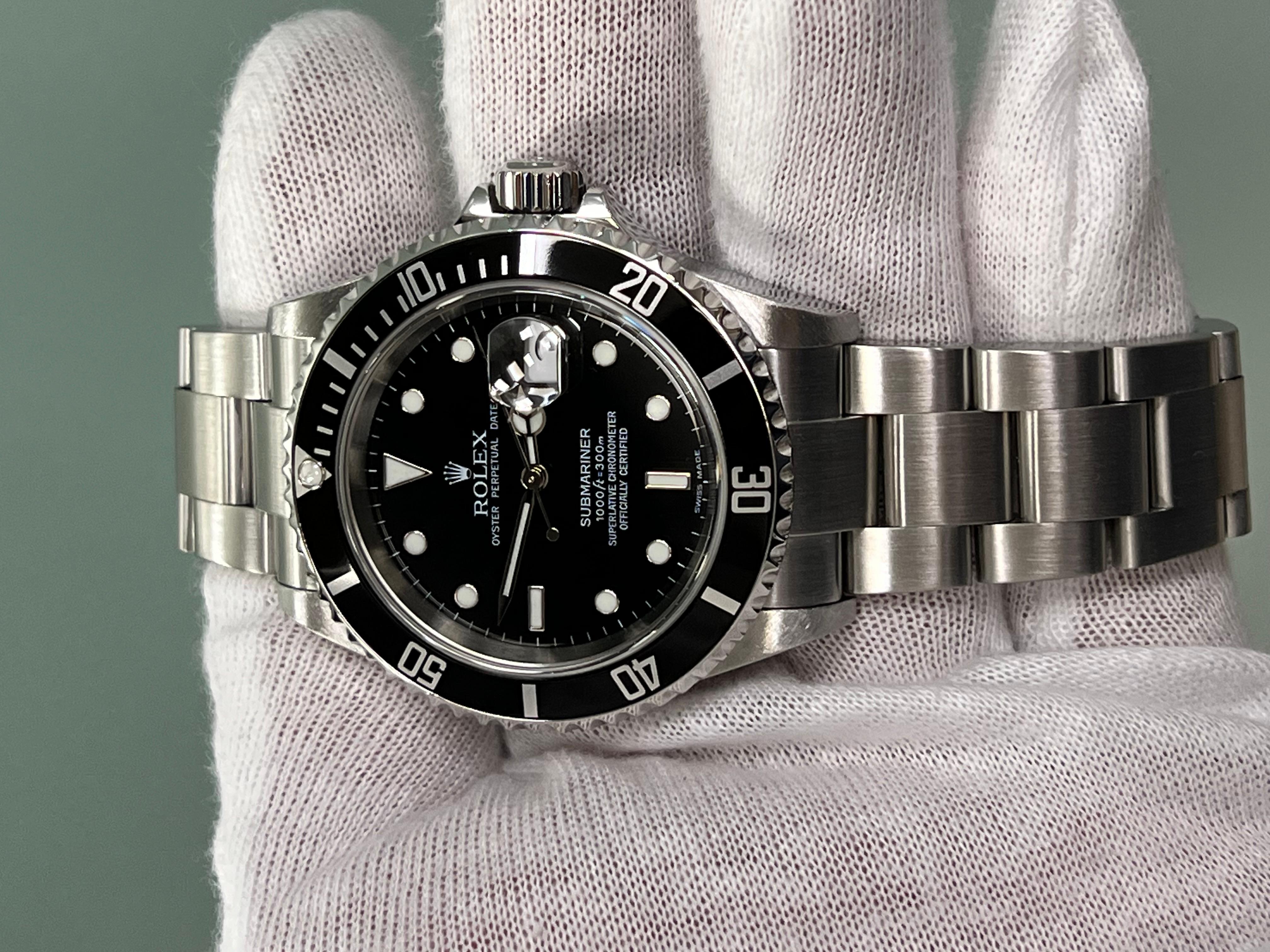 Rolex Submariner Date 16610 Quadrante Nero Acciaio Inox Scatola Carta 2004 8
