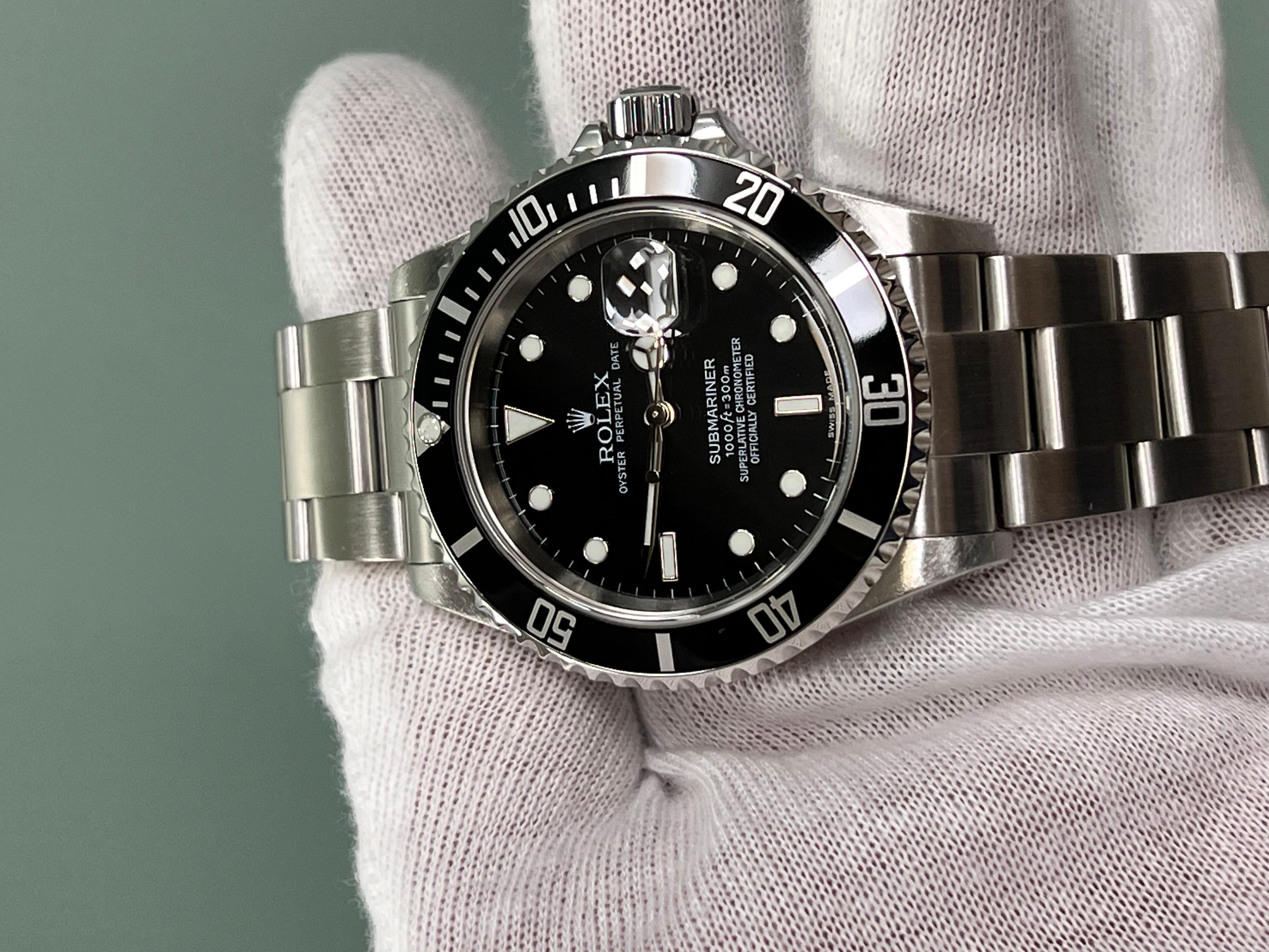 Rolex Submariner Date 16610 Quadrante Nero Acciaio Inox Scatola Carta 2004 5