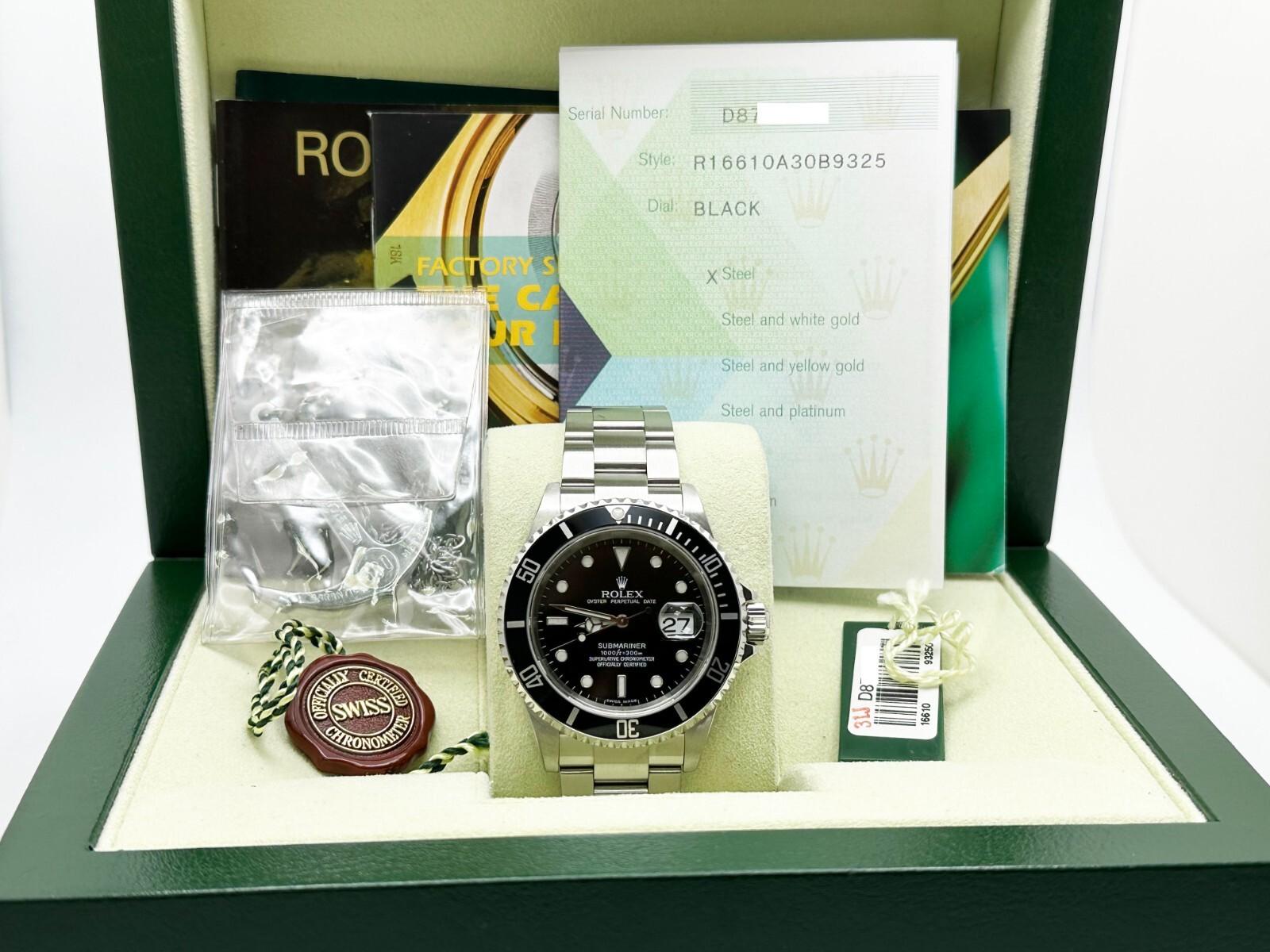Rolex Submariner Date 16610 Quadrante Nero Acciaio Inox Scatola Carta 40mm 2006 6