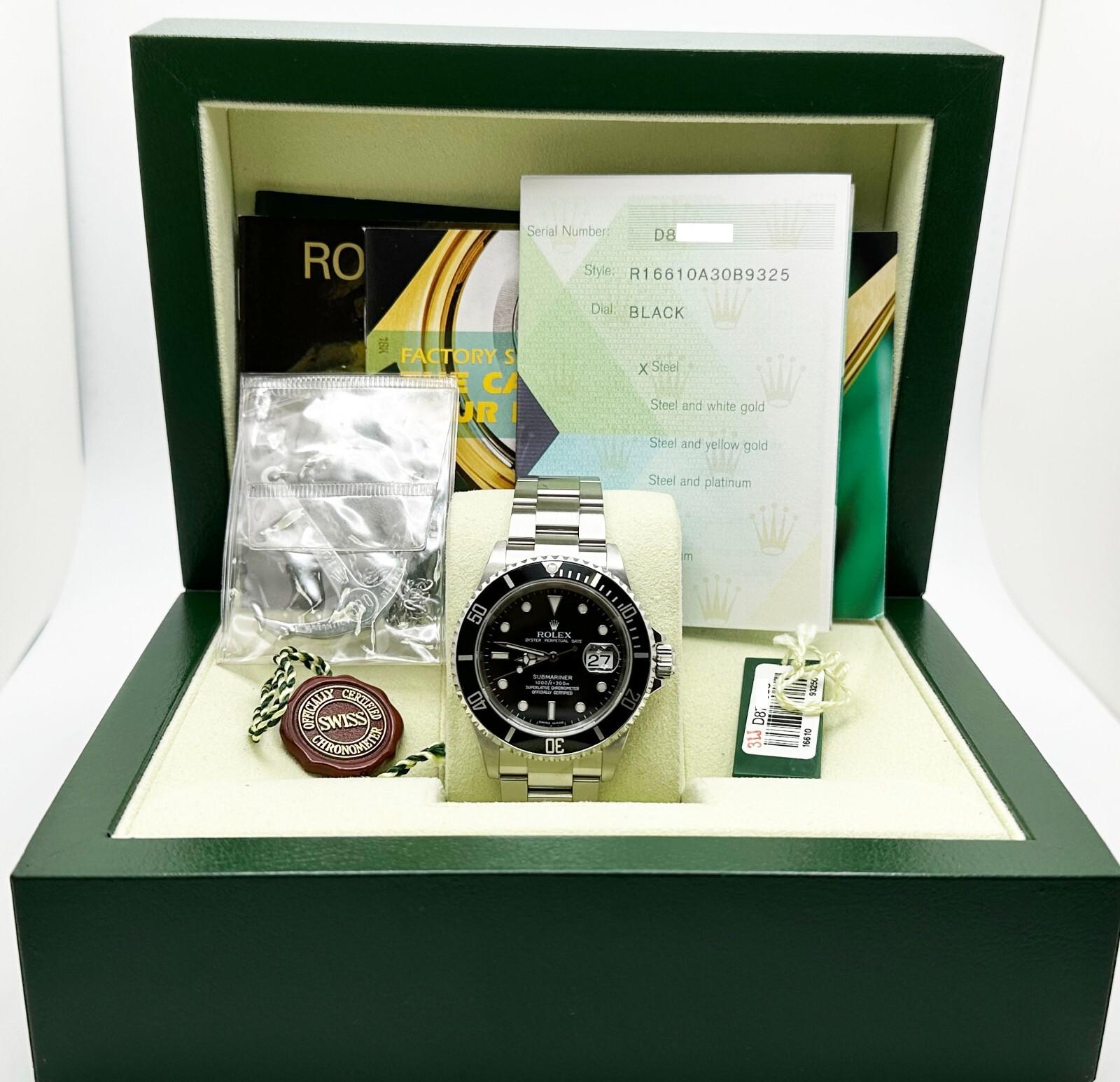 Numero di stile: 16610



Seriale: D873***



Anno: 2006

 

Model: Rolex Submariner 

 

Materiale della cassa: Acciaio inossidabile 

 

Fascia: Acciaio inossidabile 

  

Lunetta: nera

  

Quadrante: Quadrante nero 

 

Volto: Cristallo di