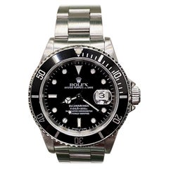 Vintage Rolex Submariner Date 16610 Black Dial Stainless Steel Box Papers