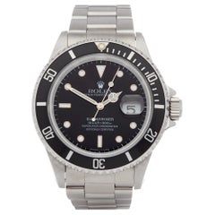 Retro Rolex Submariner Date 16610 Men's Stainless Steel Watch