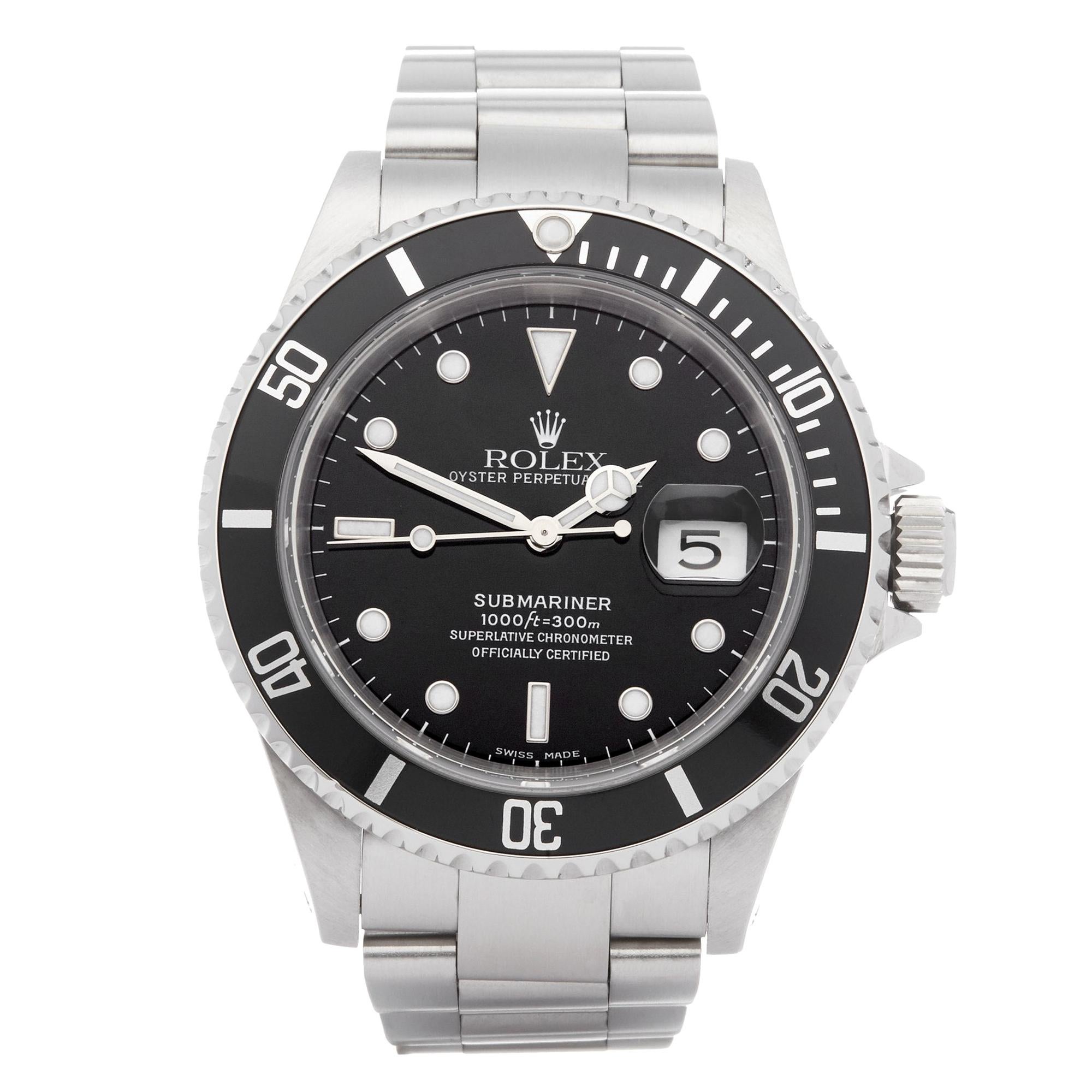 Rolex Submariner Date 16610 Men's Stainless Steel Watch