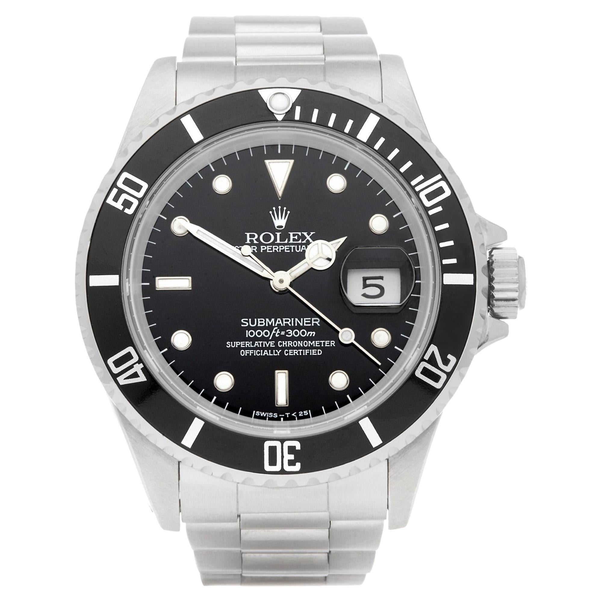 Rolex Submariner Date 16610 Men's Stainless Steel Watch