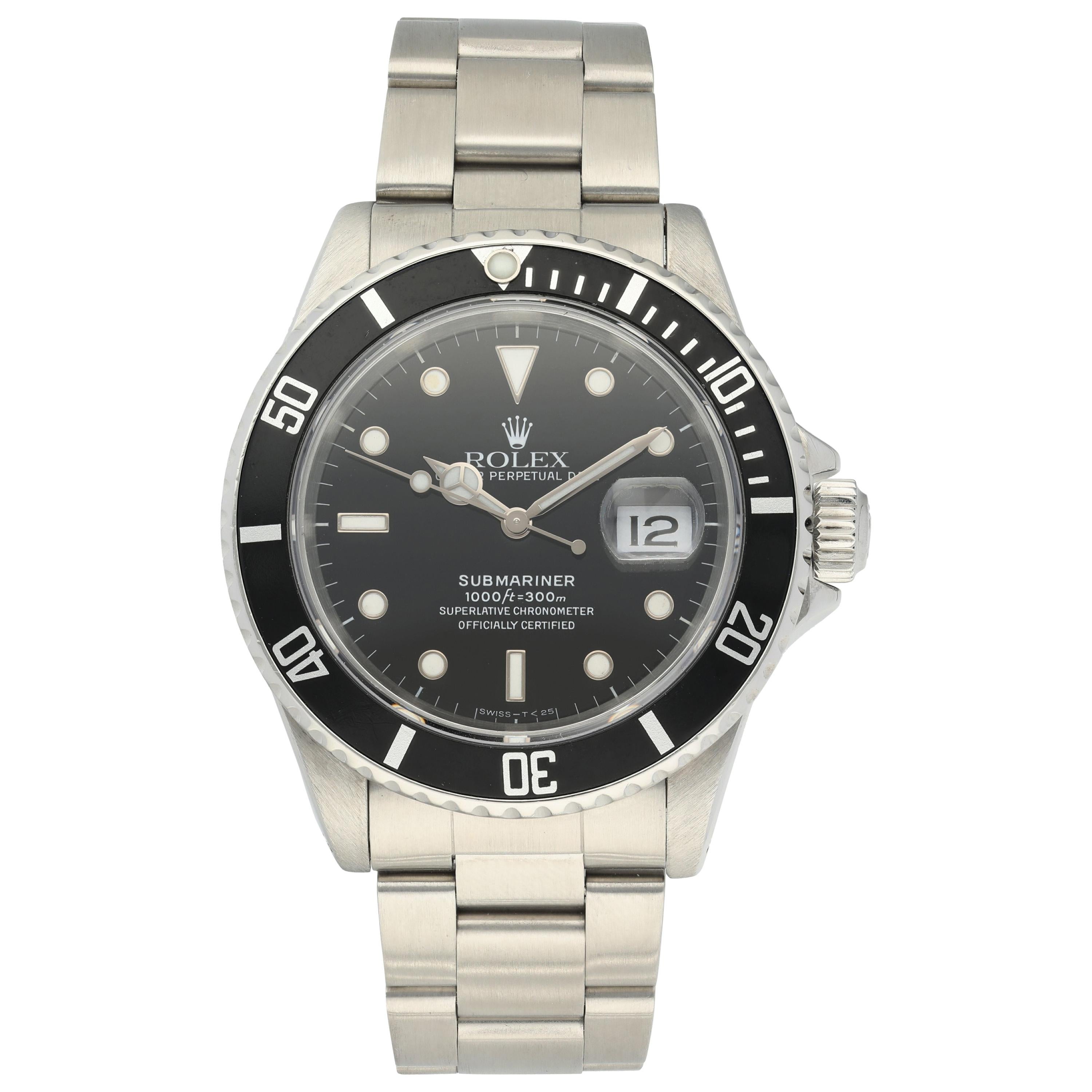 Rolex Submariner Date 16610 Men's Watch For Sale