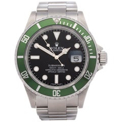 Used Rolex Submariner Date 16610LV Men's Stainless Steel Random Serial and Engraved