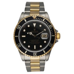 Retro Rolex Submariner Date 16613 18k Yellow Gold Men's Watch