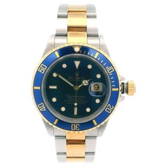 Rolex Submariner Date 16613 Blue Dial Mens Watch Box Papers & Service Papers