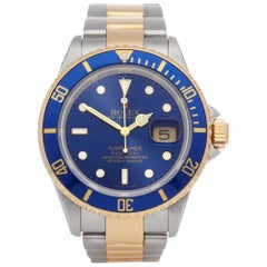 Used Rolex Submariner Date 16613 Men's Stainless Steel and Yellow Gold Watch