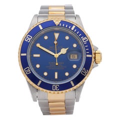 Retro Rolex Submariner Date 16613 Men's Stainless Steel and Yellow Gold Watch