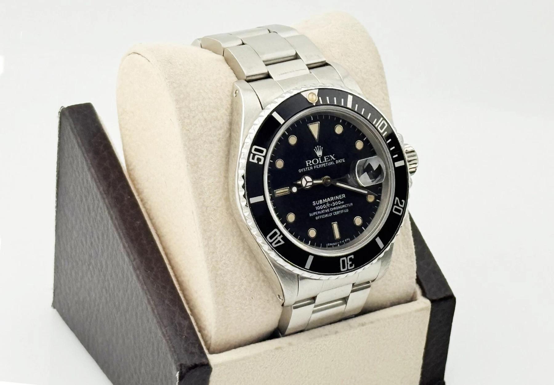 Rolex Submariner Date 168000 Black Dial Stainless Steel In Excellent Condition In San Diego, CA
