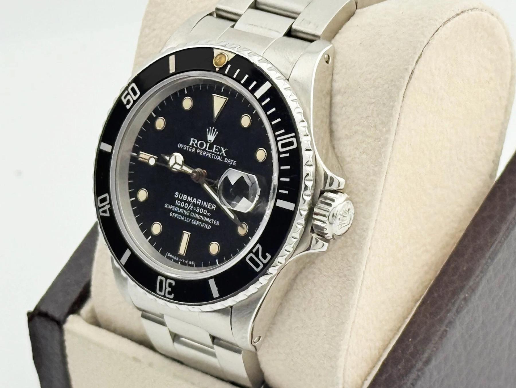 Men's Rolex Submariner Date 168000 Black Dial Stainless Steel