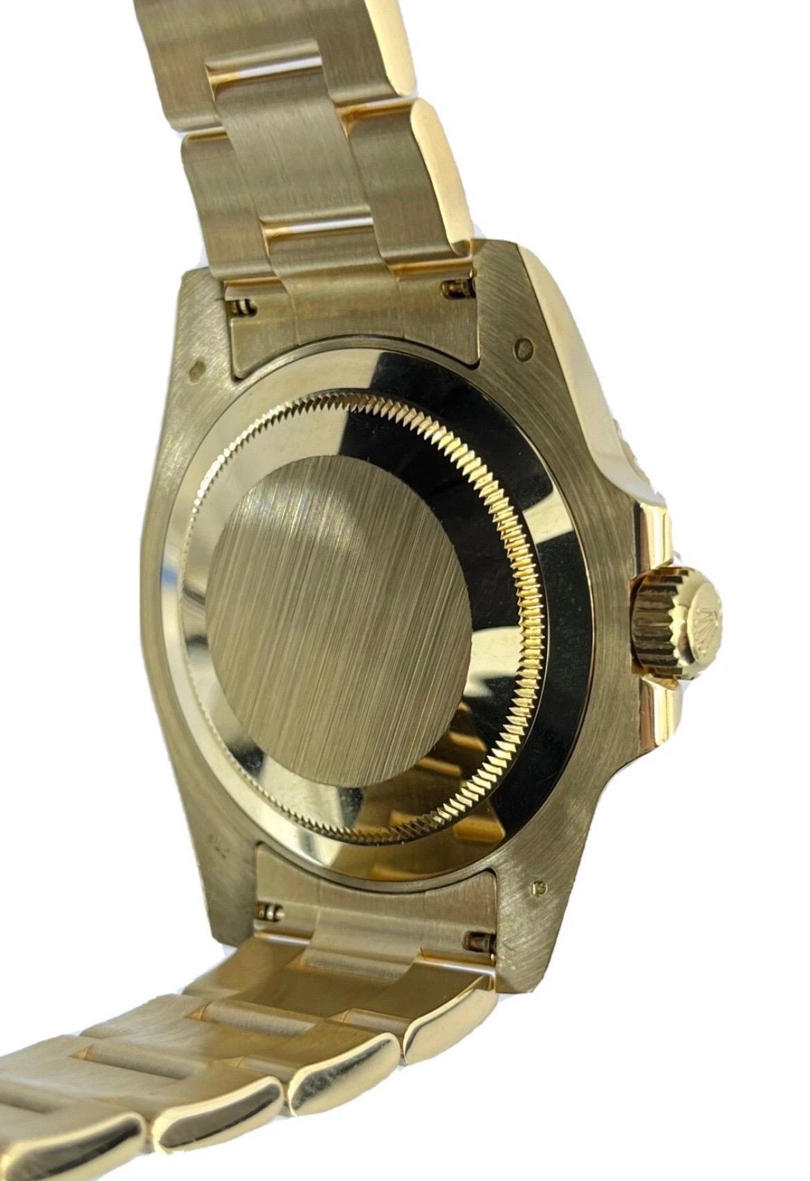 Rolex Submariner Date 18K Yellow Gold 40mm Blue Ceramic Oyster Watch 116618 For Sale 11