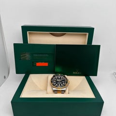 Rolex Submariner Date 18K Yellow Gold Steel Black Dial Mens Watch 126613LN