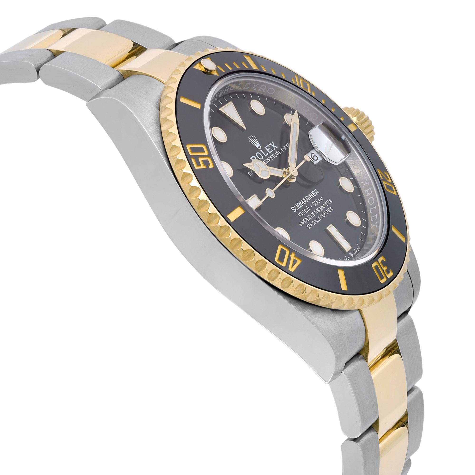 Rolex Submariner Date 18K Yellow Gold Steel Black Dial Watch 126613LN Unworn en vente 1