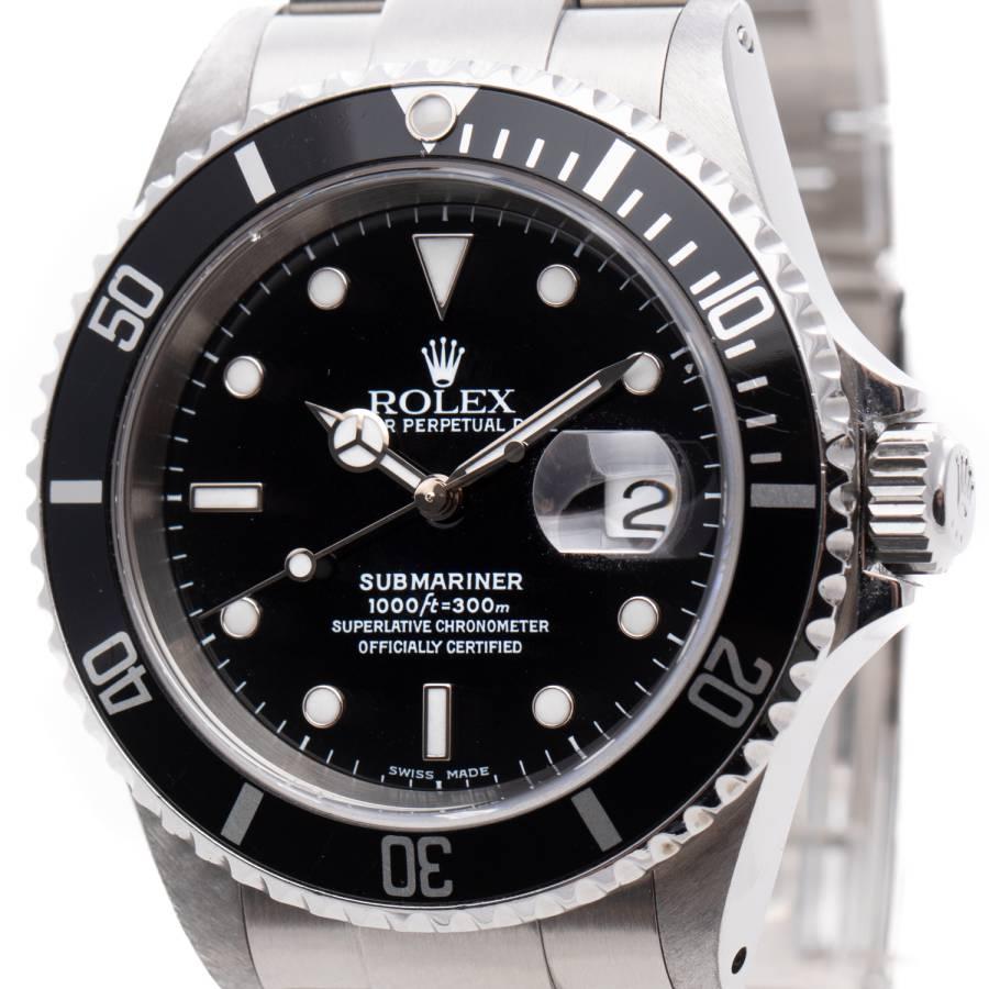 Men's Rolex Submariner Date 40 Black Dial Stainless Steel Automatic Ref: 16610