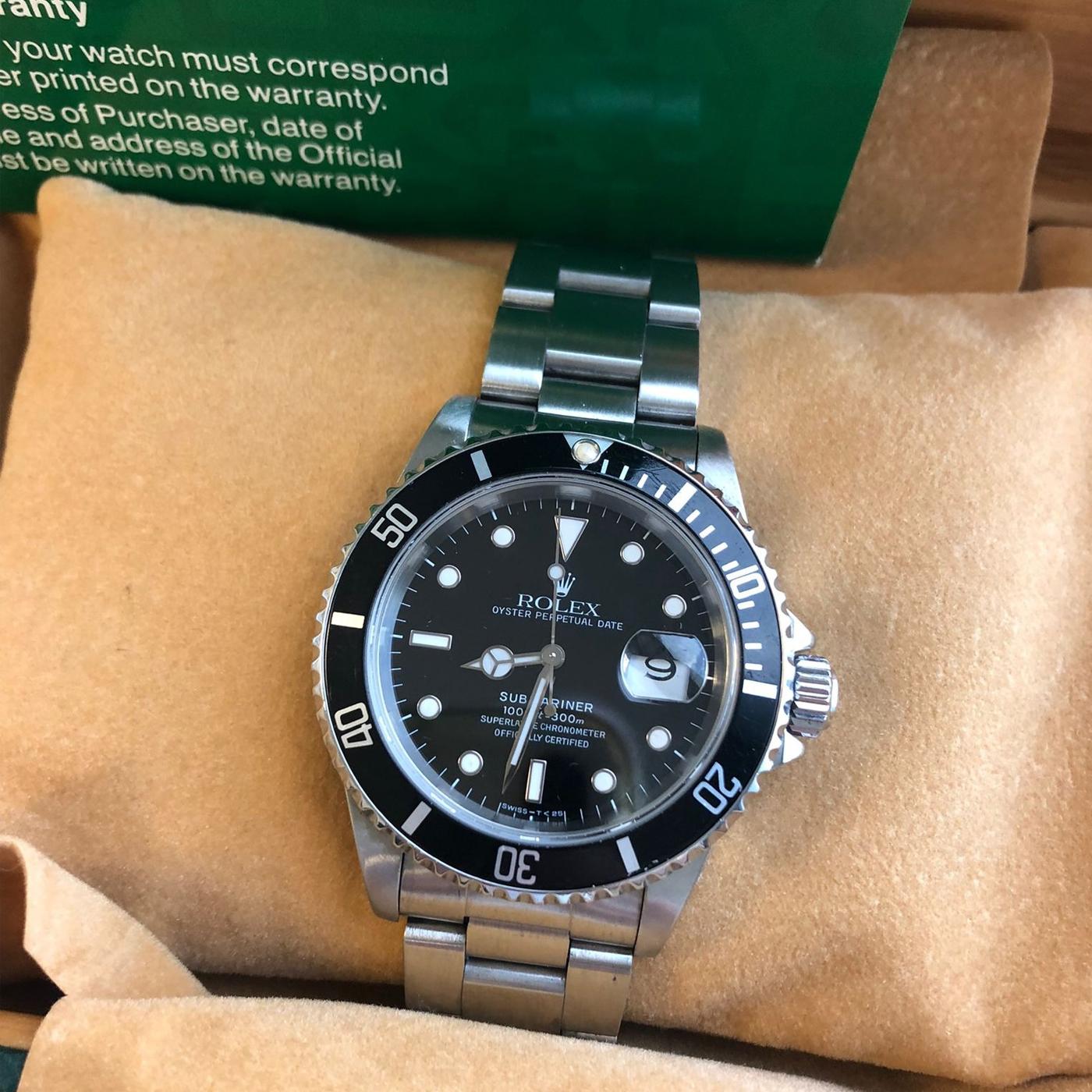 Rolex Submariner Date 40mm Black Dial Stainless Steel Oyster Watch 16610 For Sale 4