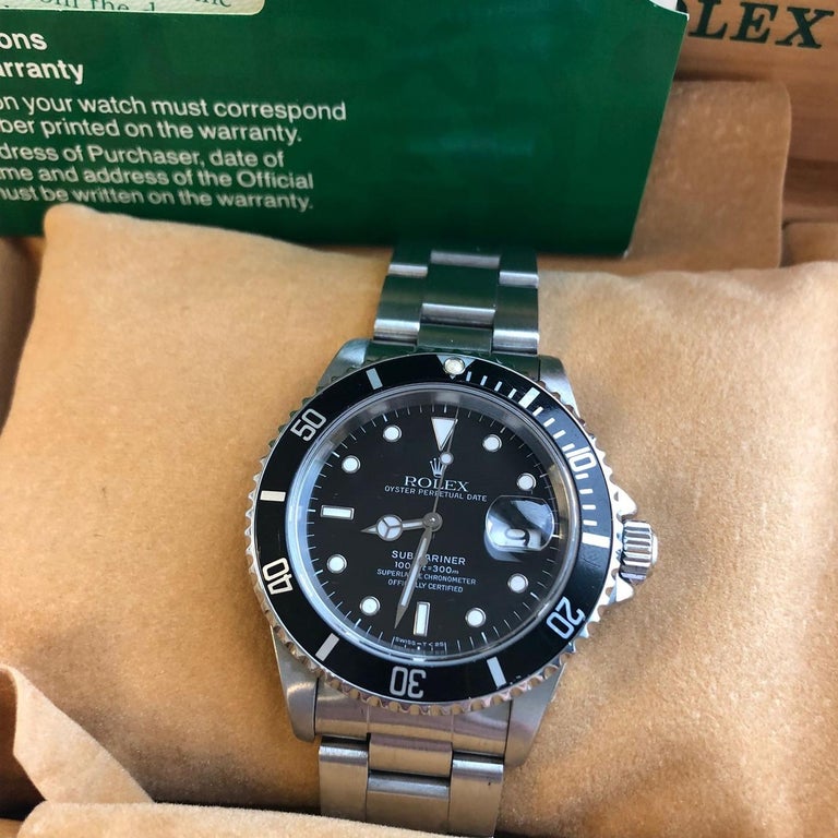 Rolex Submariner Date 40 Black Tritium Dial Bezel Stainless Steel Watch W  16610 For Sale at 1stDibs | white dial submariner, 1953 rolex submariner,  1953 submariner