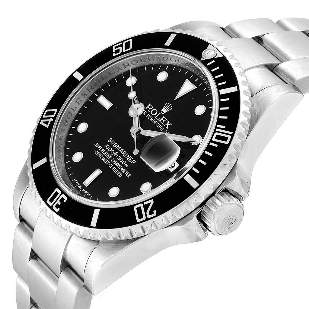 Rolex Submariner Date 40 Stainless Steel Automatic Men's Watch 16610 For Sale 2